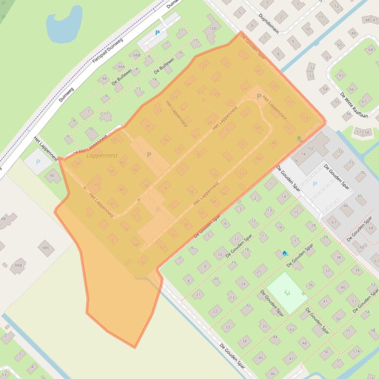 Kaart van postcodegebied 2204BS.