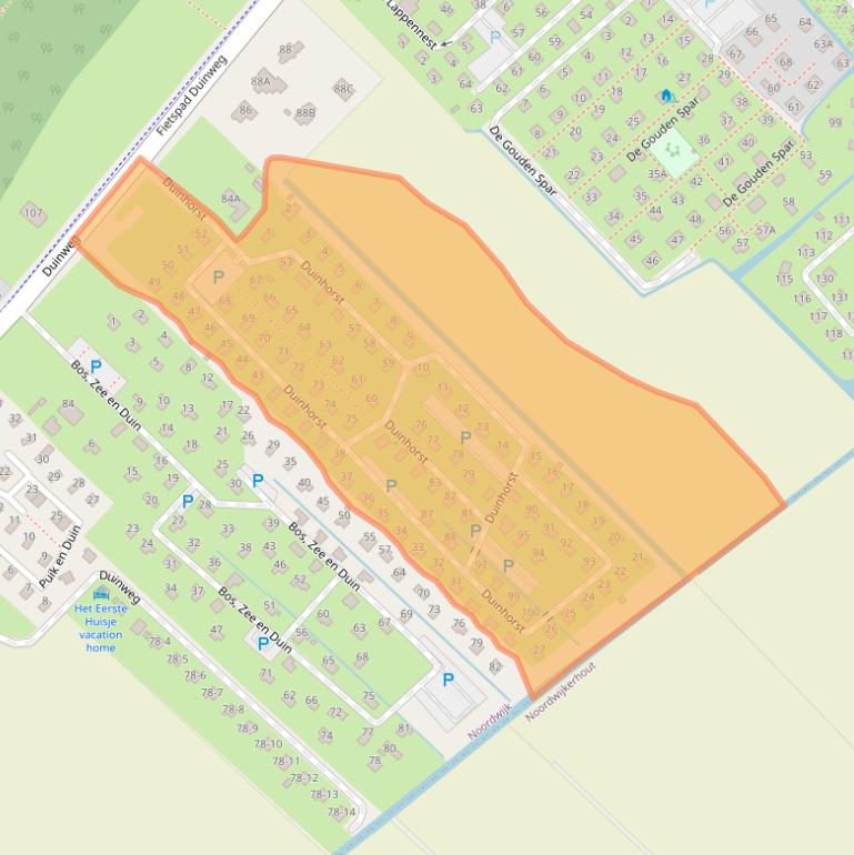 Kaart van postcodegebied 2204BT.