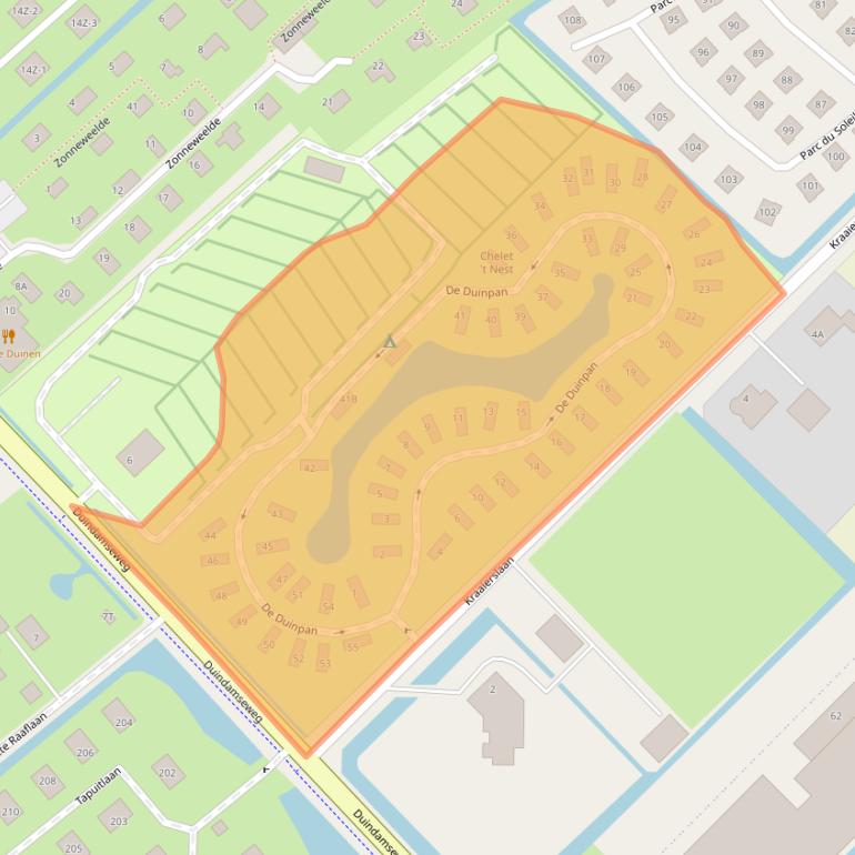 Kaart van postcodegebied 2204BX.