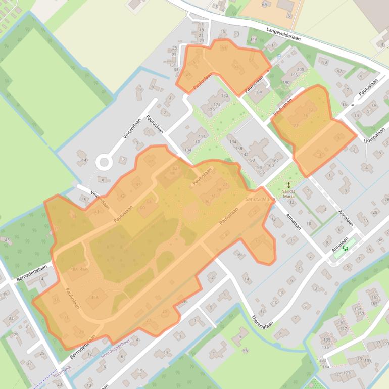 Kaart van postcodegebied 2204CA.