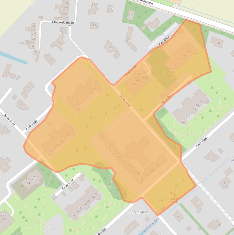 Kaart van postcodegebied 2204CB.