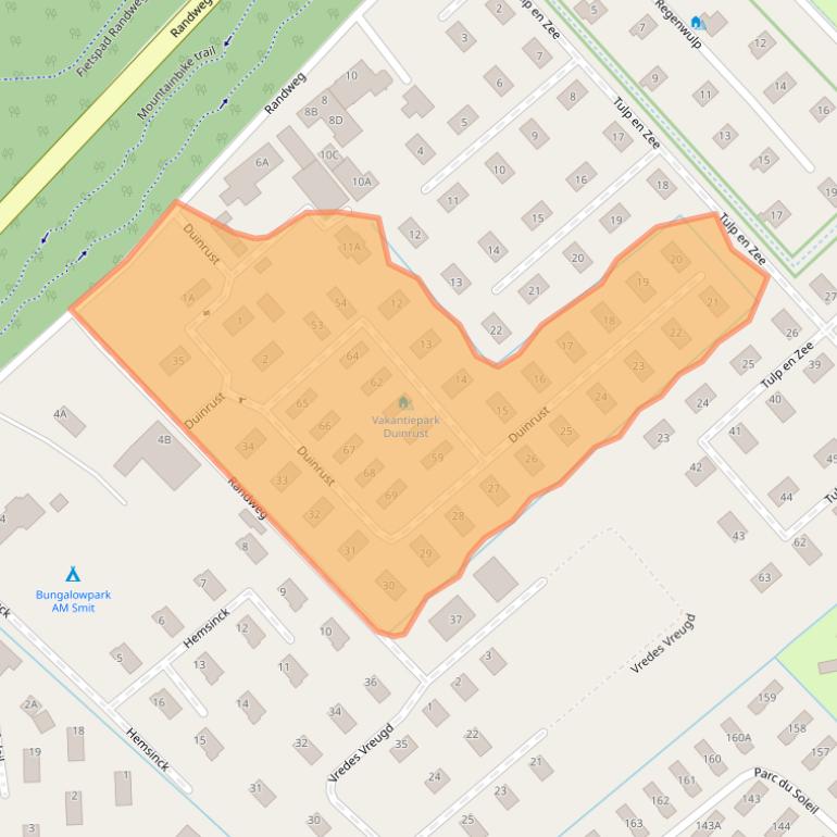 Kaart van postcodegebied 2204CV.