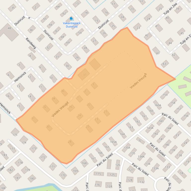 Kaart van postcodegebied 2204CZ.