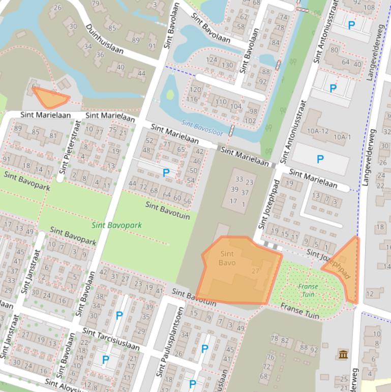 Kaart van postcodegebied 2211AB.