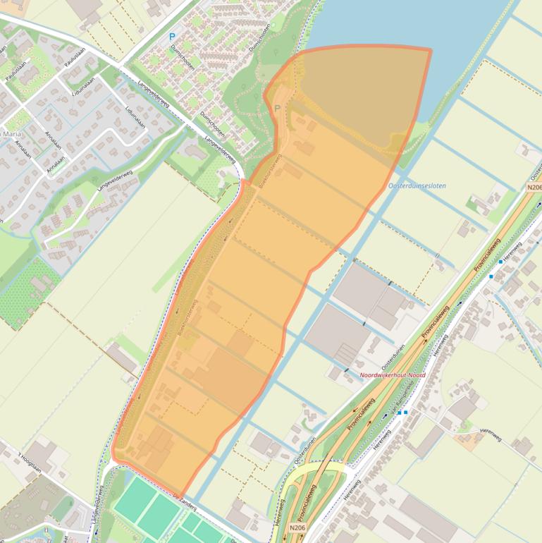 Kaart van postcodegebied 2211AL.