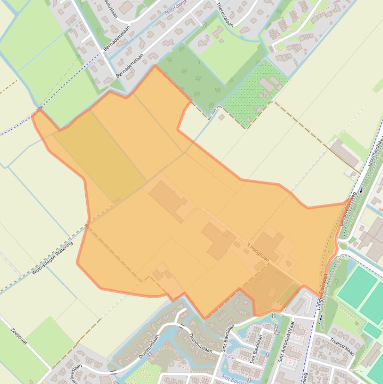 Kaart van postcodegebied 2211AN.