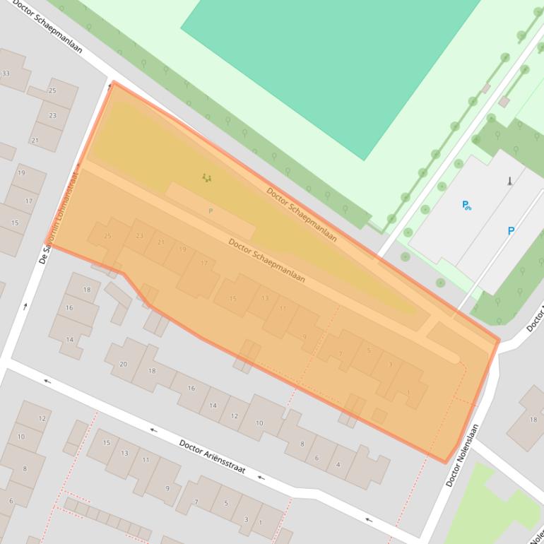 Kaart van postcodegebied 2211AR.