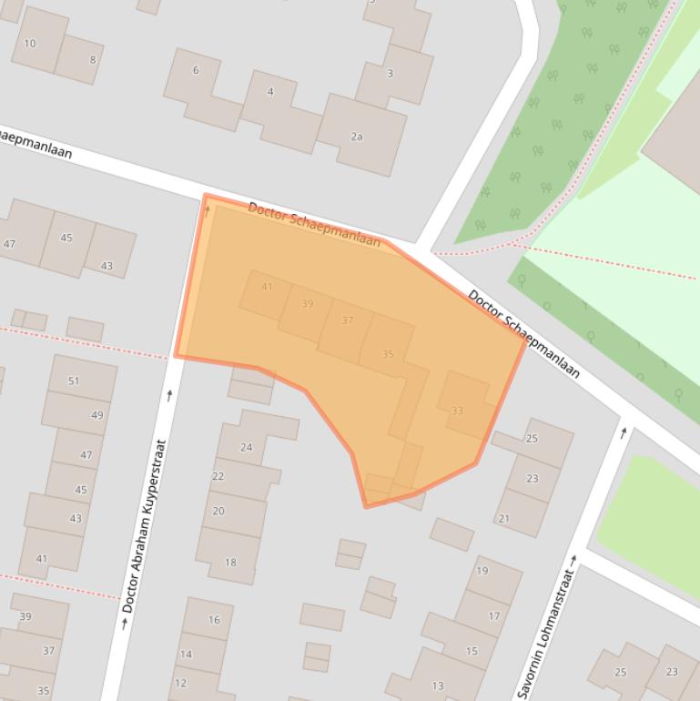 Kaart van postcodegebied 2211AS.