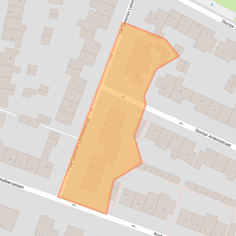 Kaart van postcodegebied 2211AZ.