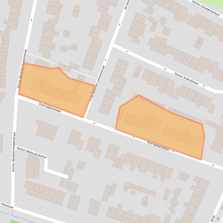 Kaart van postcodegebied 2211BH.