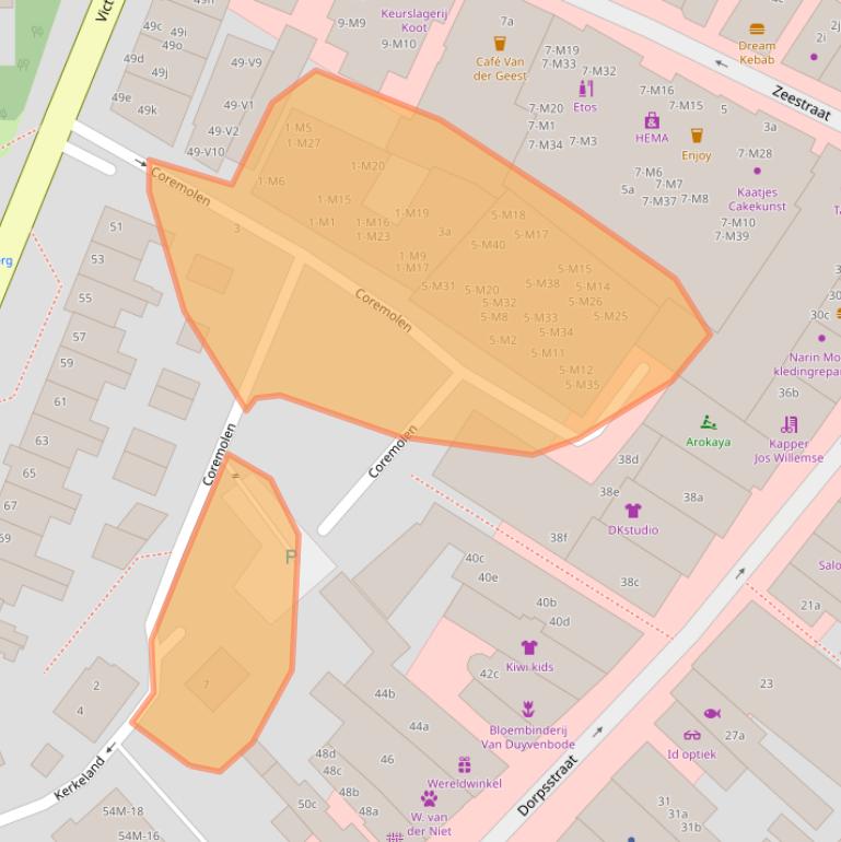 Kaart van postcodegebied 2211BM.