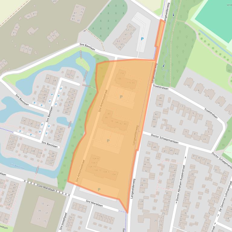 Kaart van postcodegebied 2211BN.