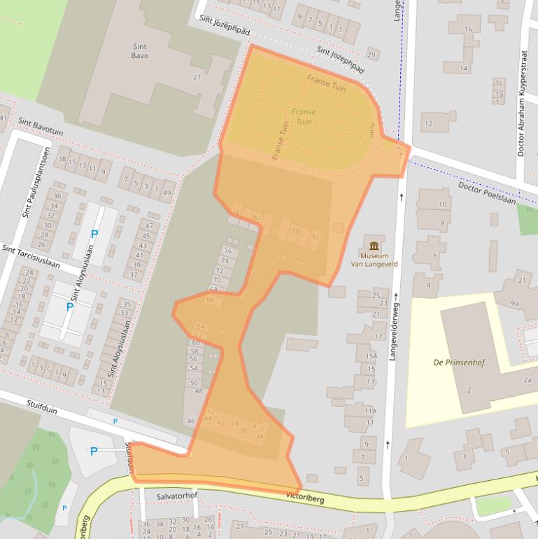 Kaart van postcodegebied 2211BS.