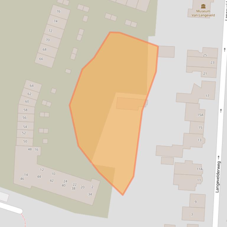Kaart van postcodegebied 2211BV.
