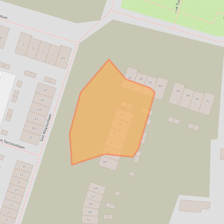 Kaart van postcodegebied 2211BW.