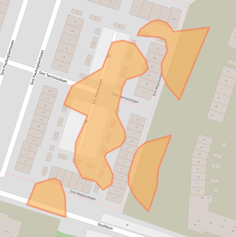 Kaart van postcodegebied 2211BX.