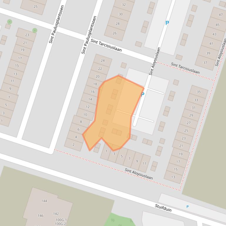 Kaart van postcodegebied 2211BZ.