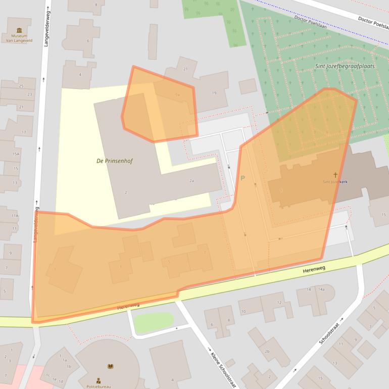 Kaart van postcodegebied 2211CA.