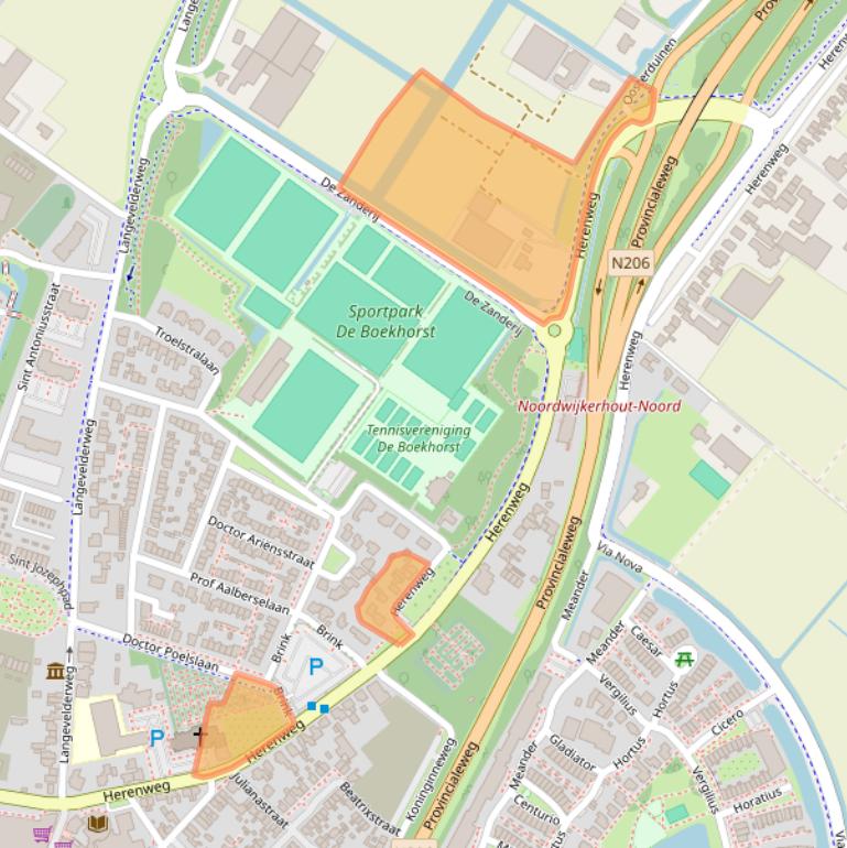 Kaart van postcodegebied 2211CB.