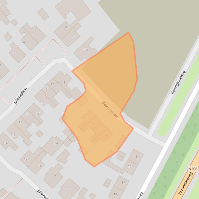 Kaart van postcodegebied 2211CE.