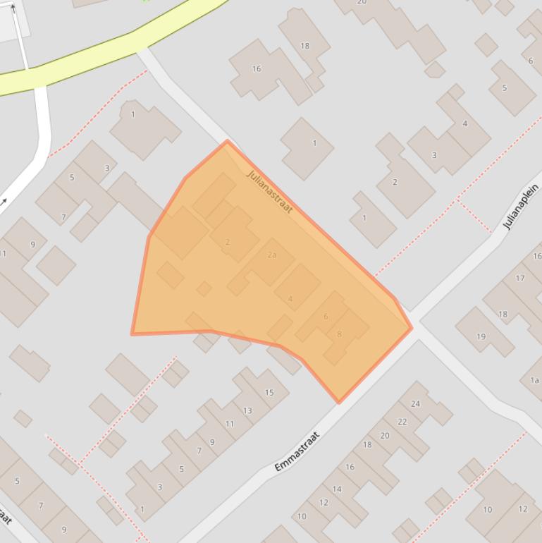 Kaart van postcodegebied 2211CJ.