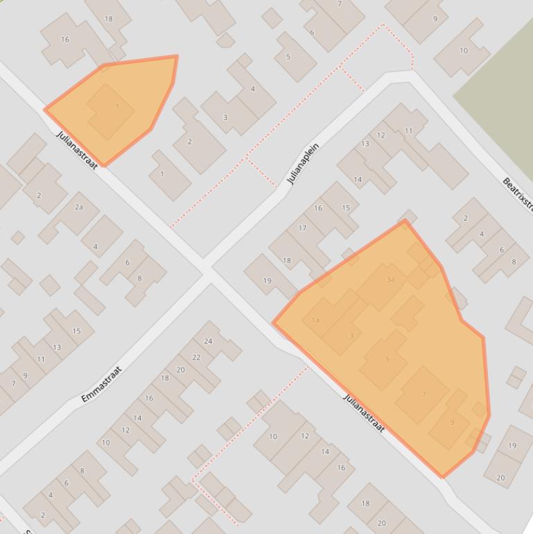 Kaart van postcodegebied 2211CL.