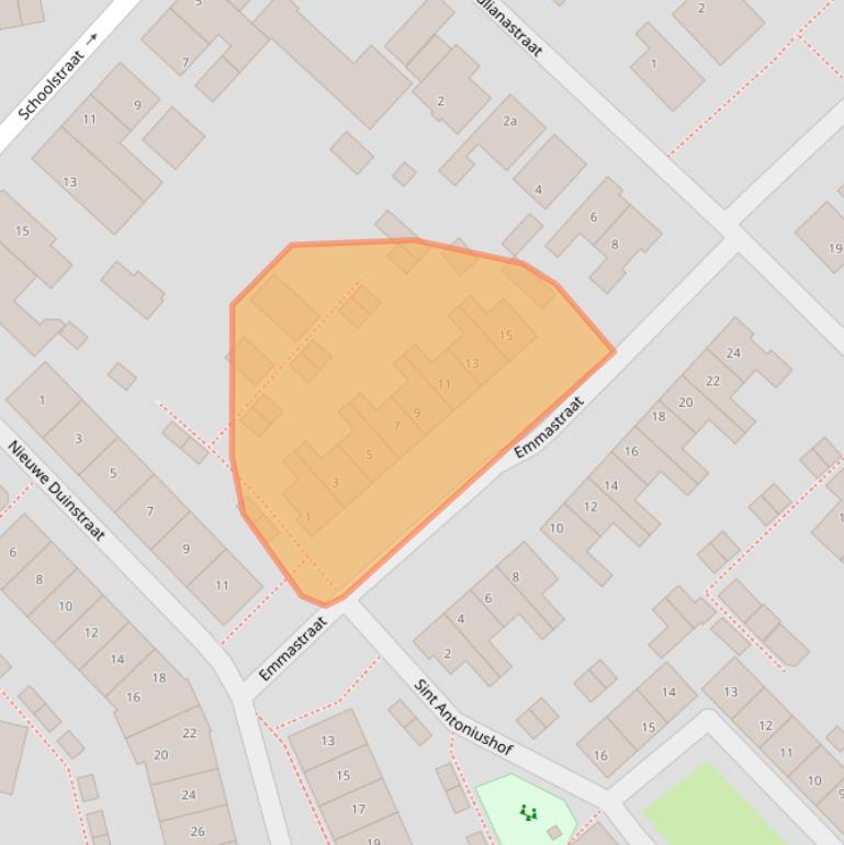 Kaart van postcodegebied 2211CM.