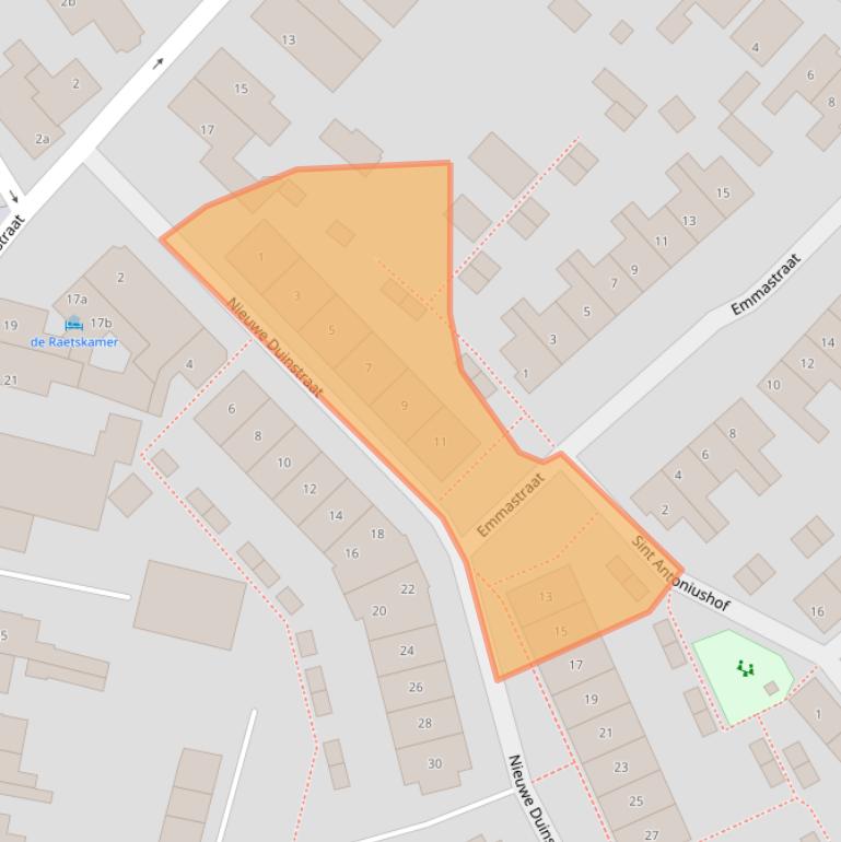 Kaart van postcodegebied 2211CR.