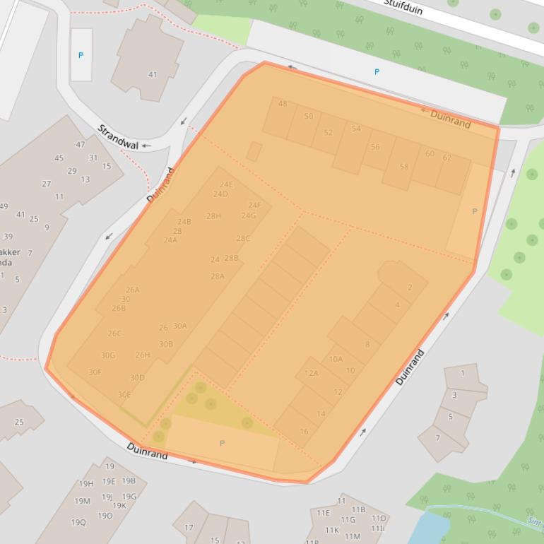 Kaart van postcodegebied 2211CX.