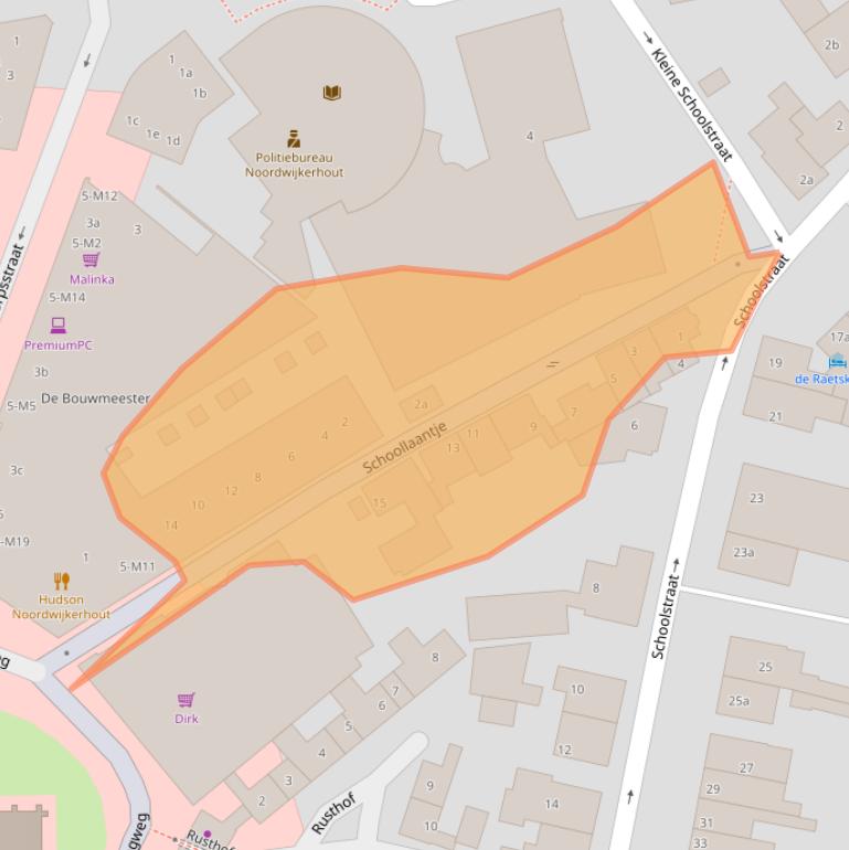 Kaart van postcodegebied 2211CZ.