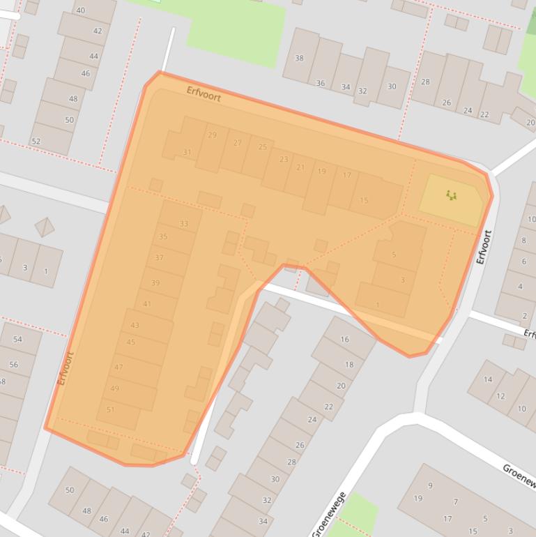 Kaart van postcodegebied 2211DA.
