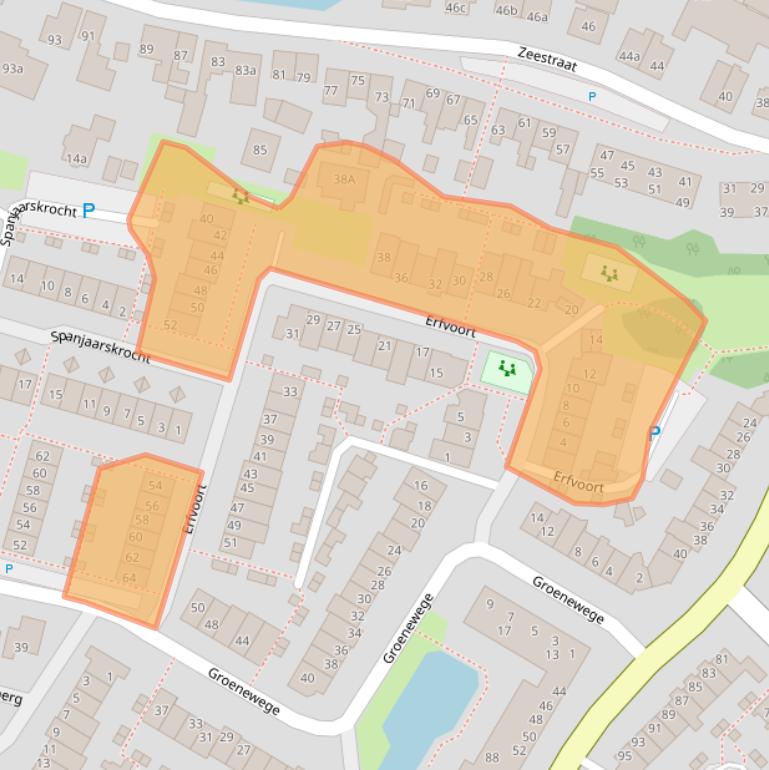 Kaart van postcodegebied 2211DE.