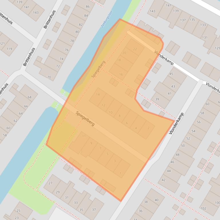 Kaart van postcodegebied 2211DG.
