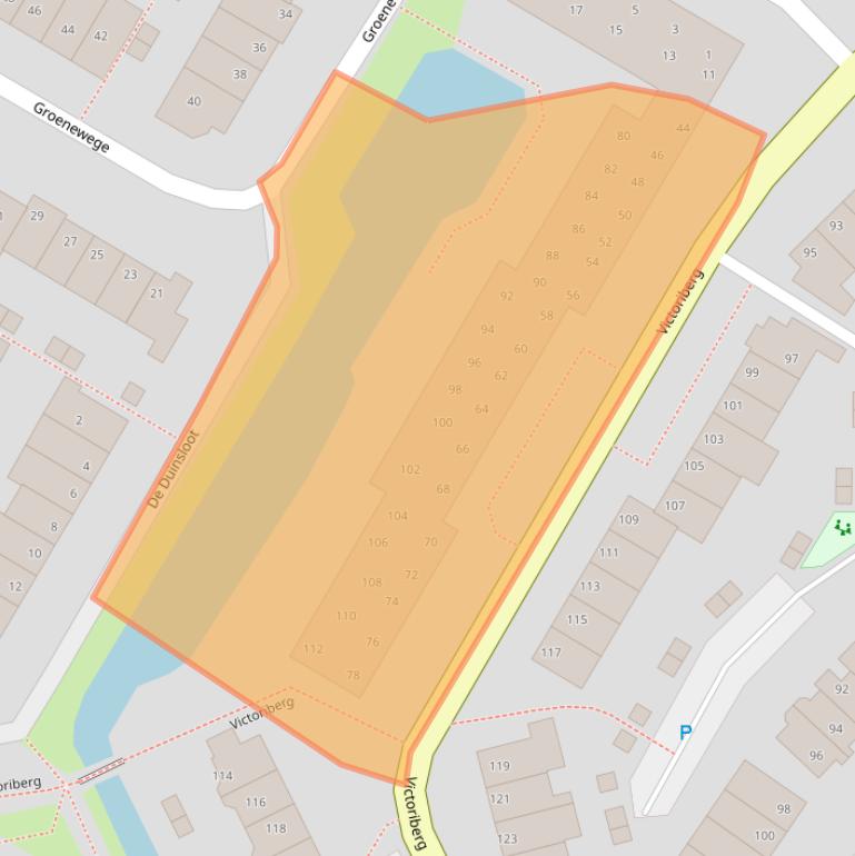 Kaart van postcodegebied 2211DJ.