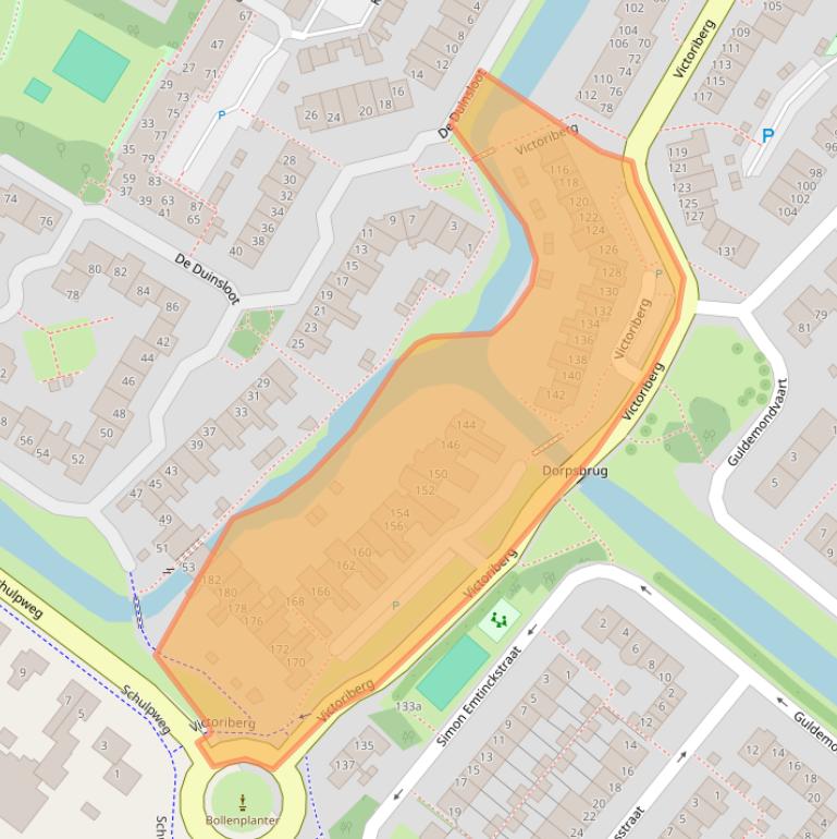 Kaart van postcodegebied 2211DK.