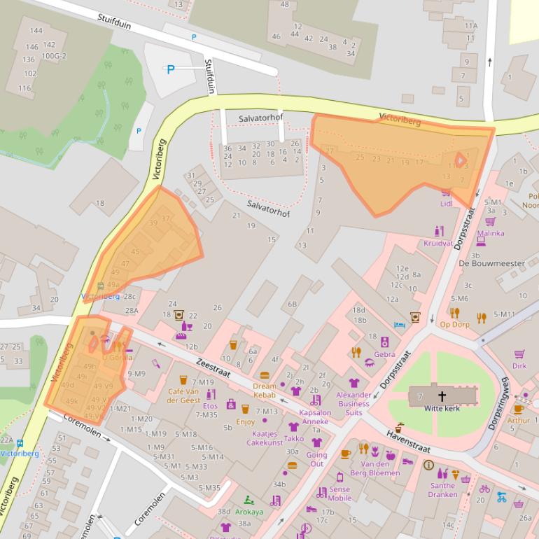 Kaart van postcodegebied 2211DL.