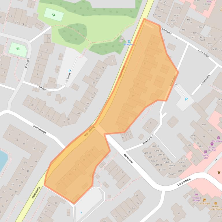 Kaart van postcodegebied 2211DM.