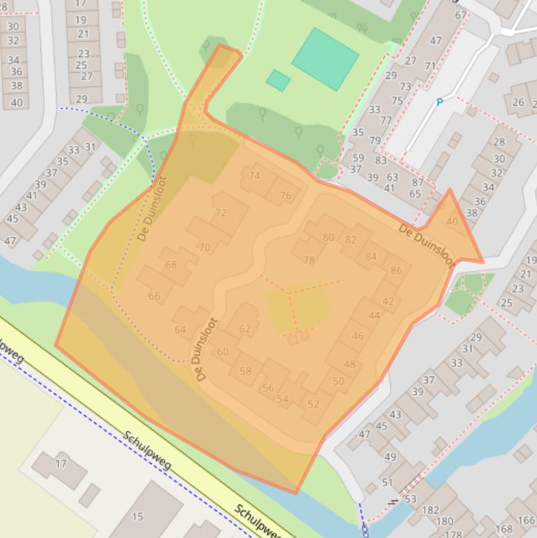 Kaart van postcodegebied 2211DS.