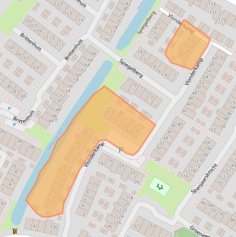 Kaart van postcodegebied 2211DT.
