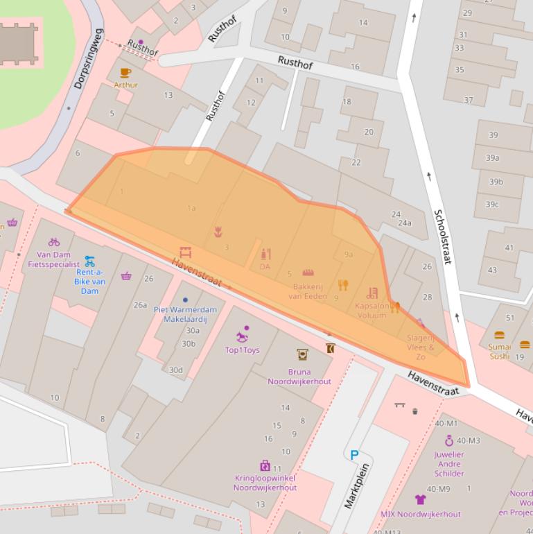 Kaart van postcodegebied 2211EE.