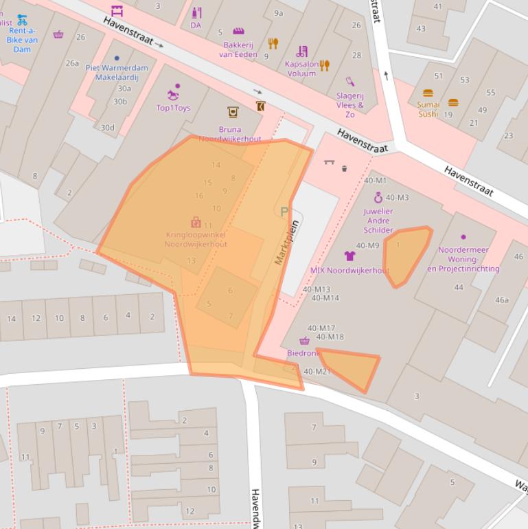 Kaart van postcodegebied 2211EK.