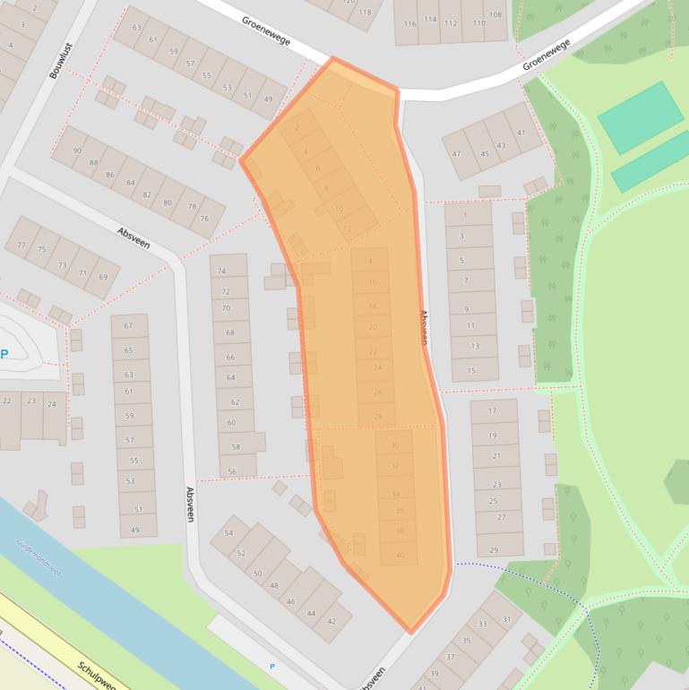Kaart van postcodegebied 2211EV.