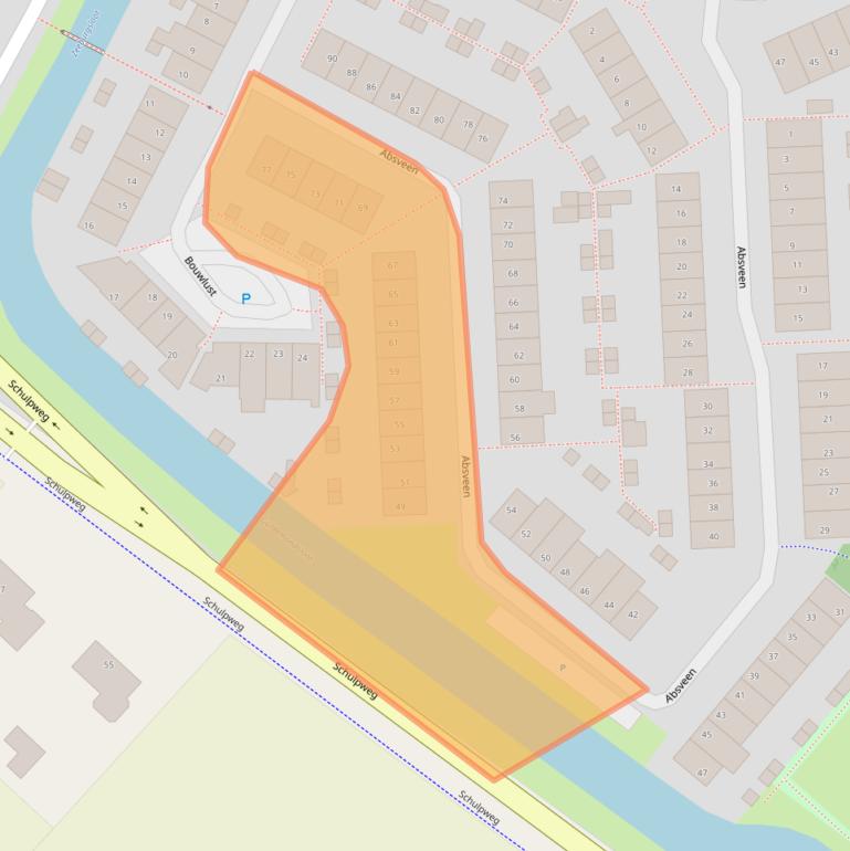 Kaart van postcodegebied 2211EZ.