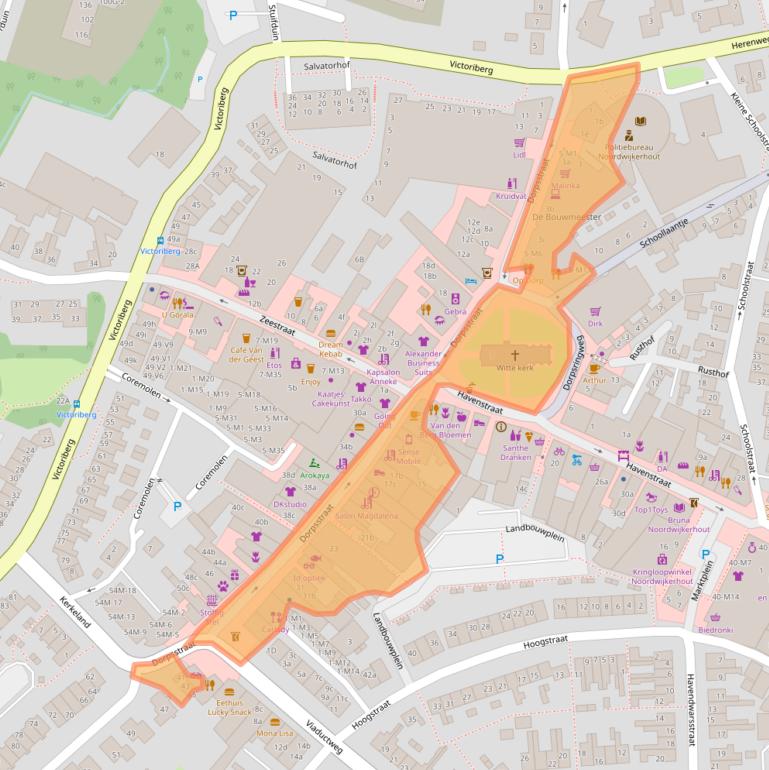 Kaart van postcodegebied 2211GA.