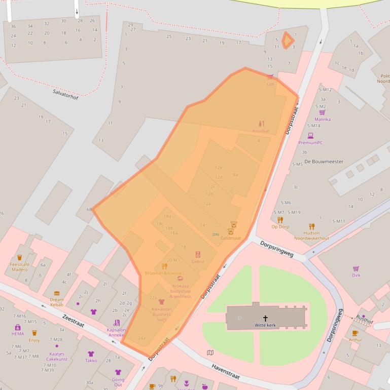 Kaart van postcodegebied 2211GC.