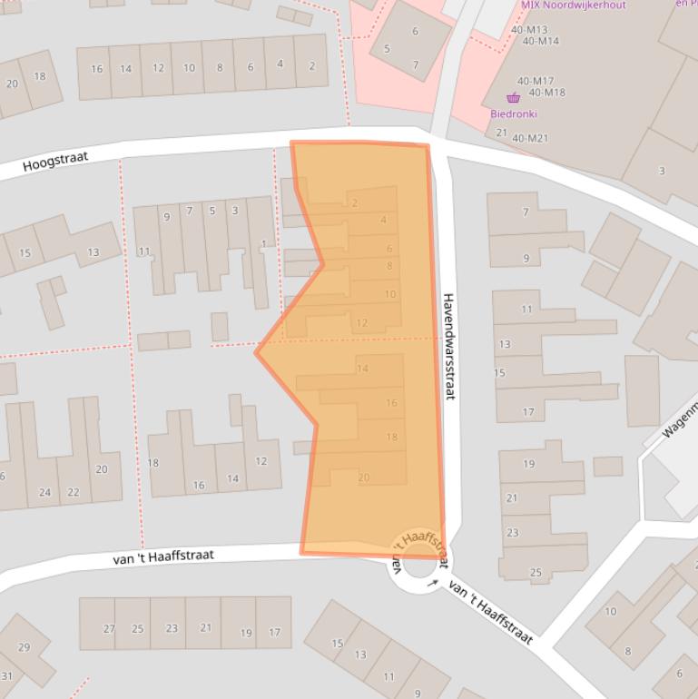 Kaart van postcodegebied 2211GH.