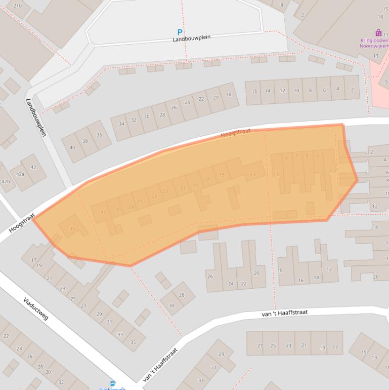 Kaart van postcodegebied 2211GJ.