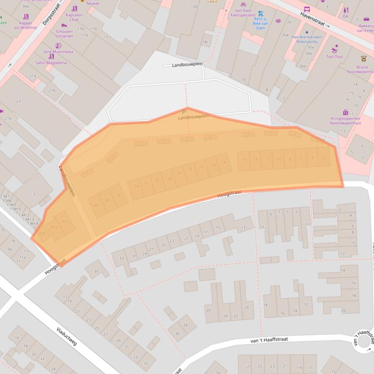 Kaart van postcodegebied 2211GL.