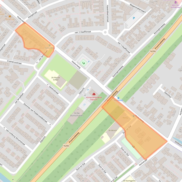 Kaart van postcodegebied 2211GT.