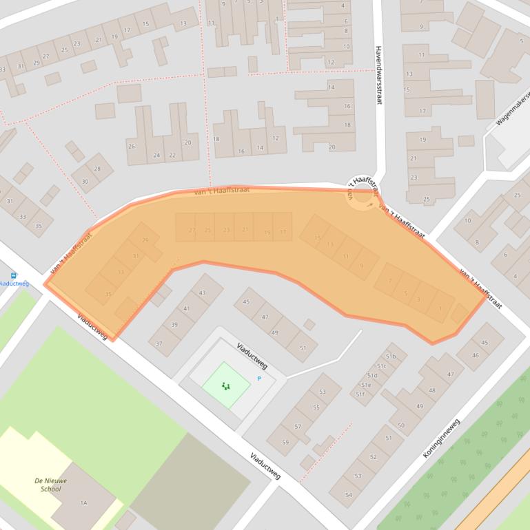 Kaart van postcodegebied 2211HA.